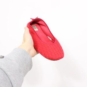 Patricia Green Red  Wool Slippers